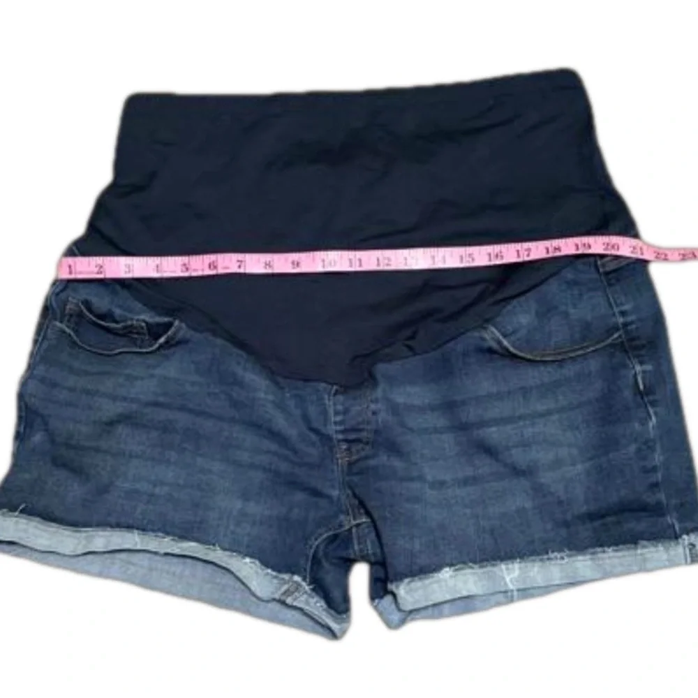 Time and Tru Maternity Denim Blue Jean Shorts Stretchy Belly Women Size 20 XXL - Picture 6 of 10